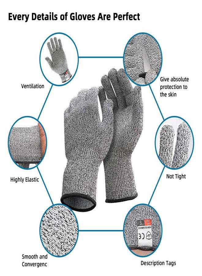 DEYAN Cut Resistant Gloves, Level 5 Protection, Multi Purpose Food Grade Kitchen Cutting Gloves, Safety Working Gloves, 1 Pair (Large) - Image 2